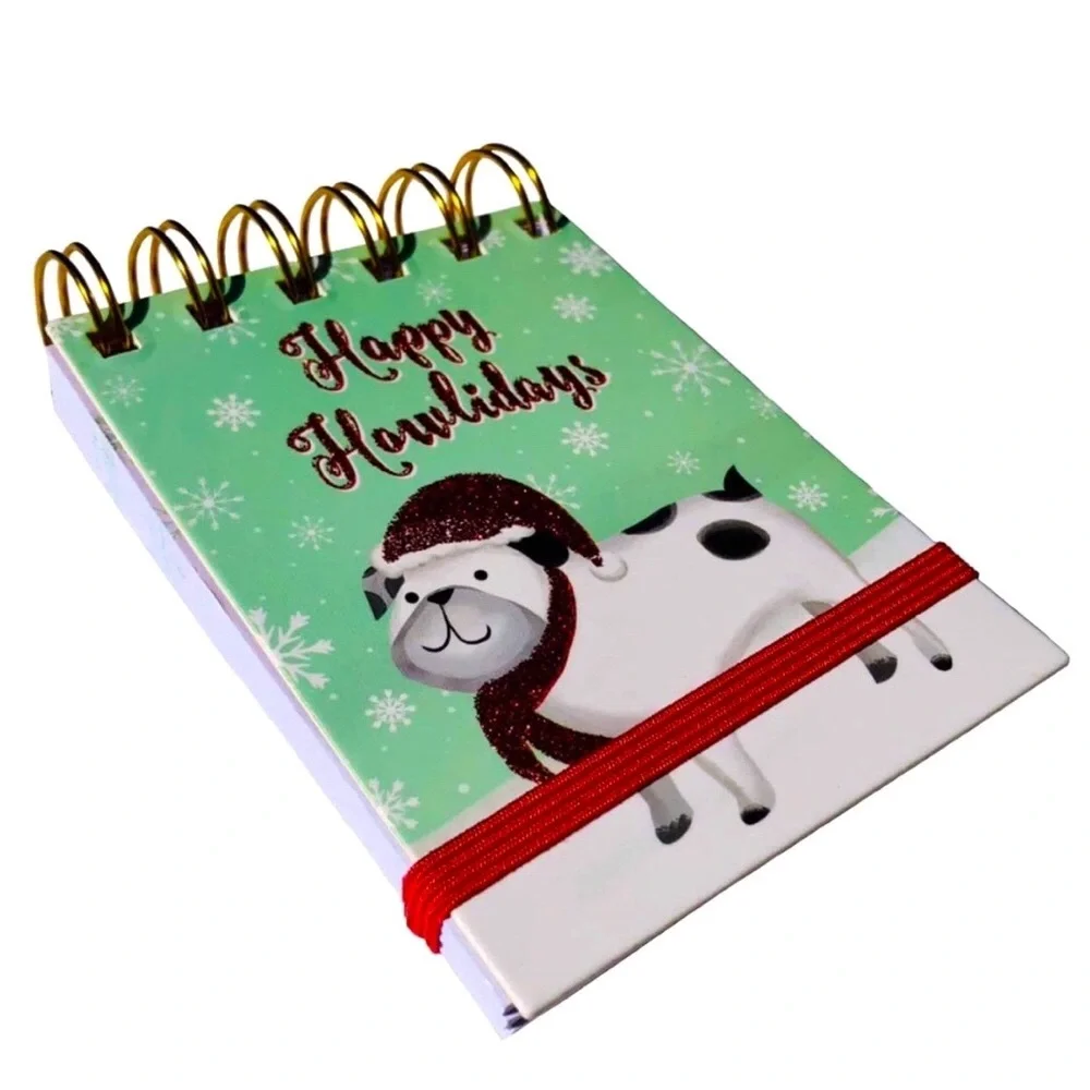 Lady Jayne Dog Wire O Spiral Pocket Bungee Notepad ~ Happy Howlidays 63540